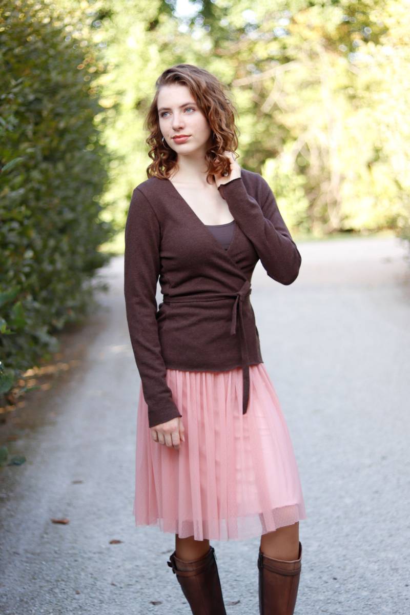 Wickeljacke Merinowolle Braun von BasiaKollek