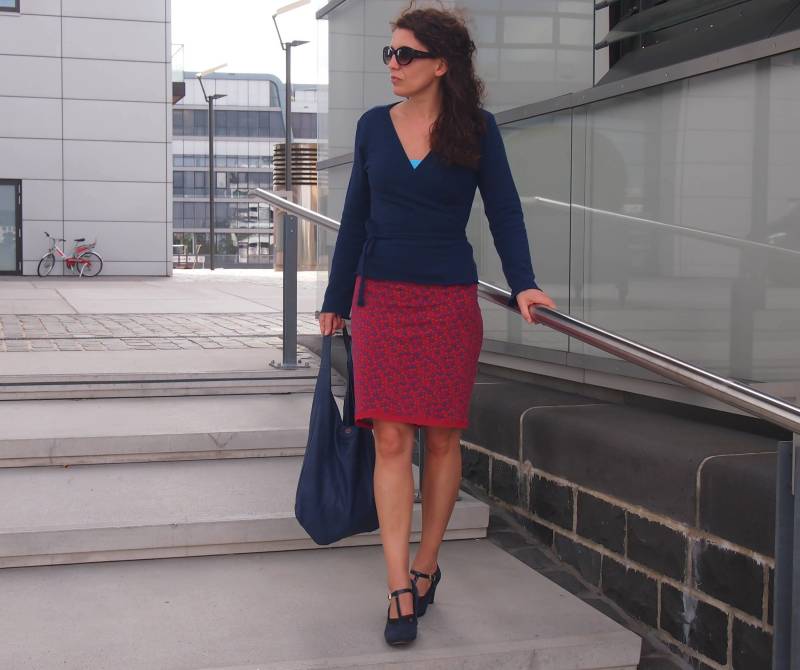 Wickeljacke Merinowolle Dunkelblau von BasiaKollek