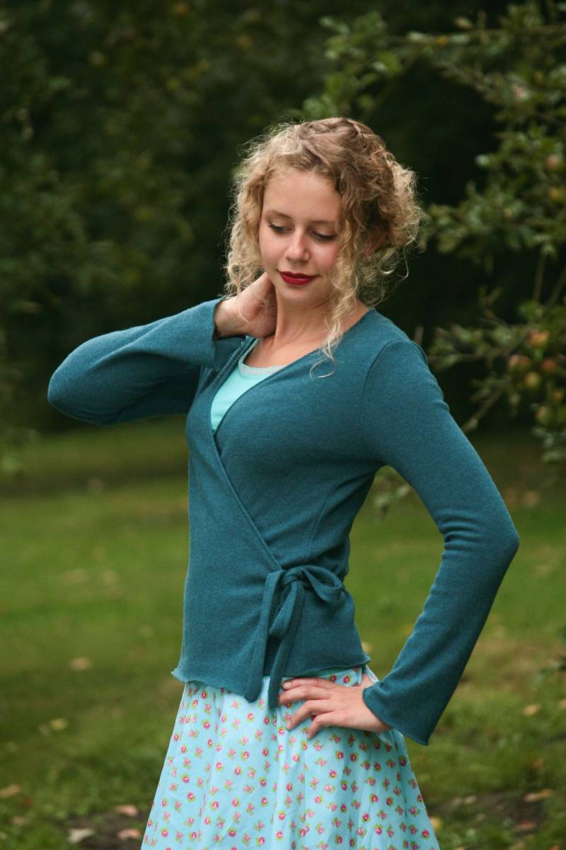 Wickeljacke Merinowolle Petrol von BasiaKollek