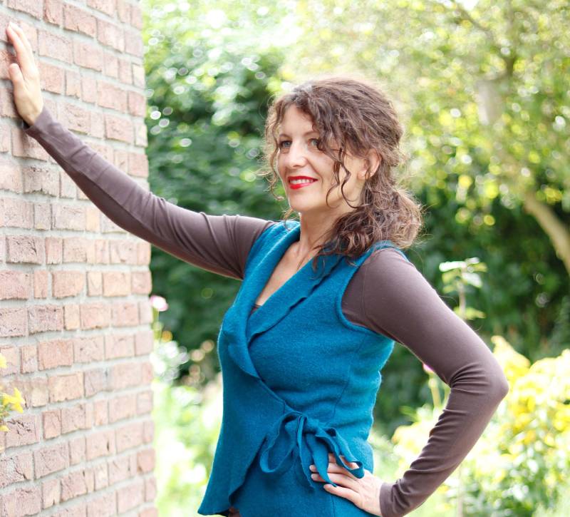 Wickelweste Wollweste Petrol von BasiaKollek