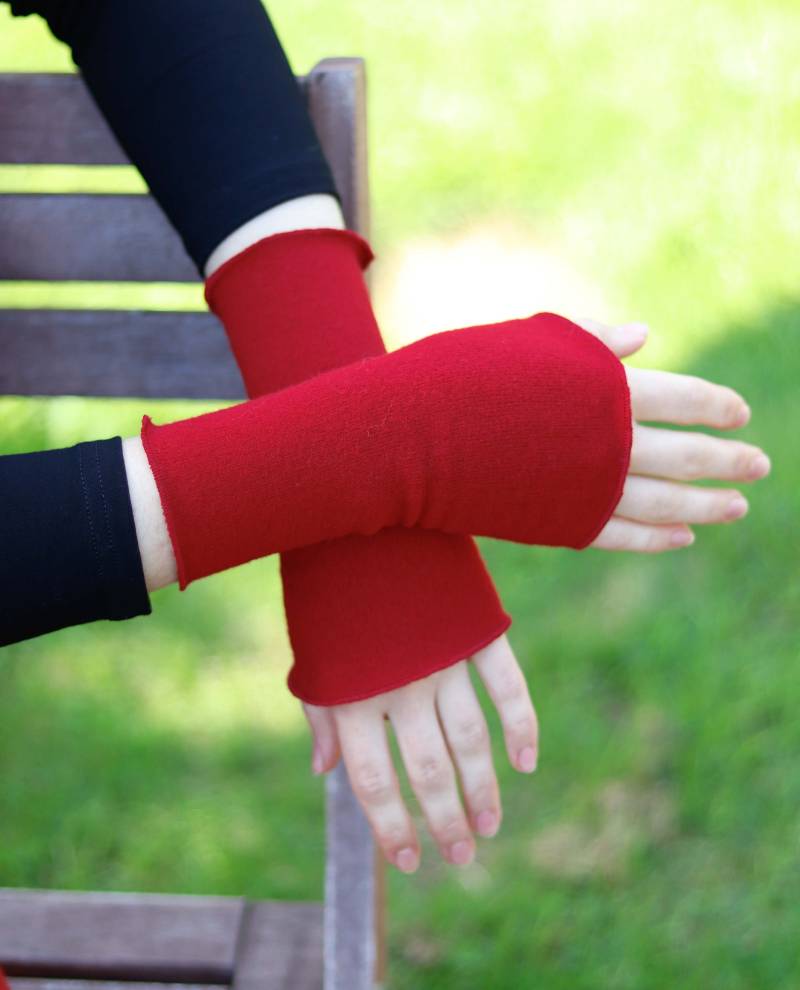 stulpen Merinowolle Rot von BasiaKollek