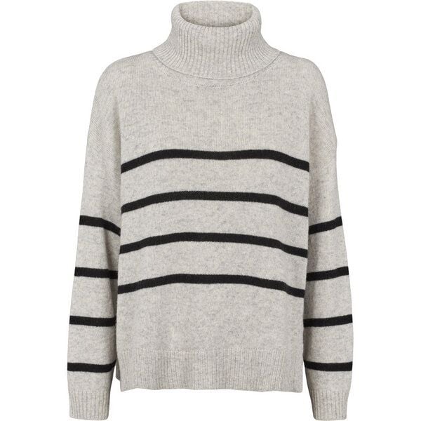 Basic Apparel Gestreifter Pullover LISE mit Rundhals aus recycelter Wolle von Basic Apparel