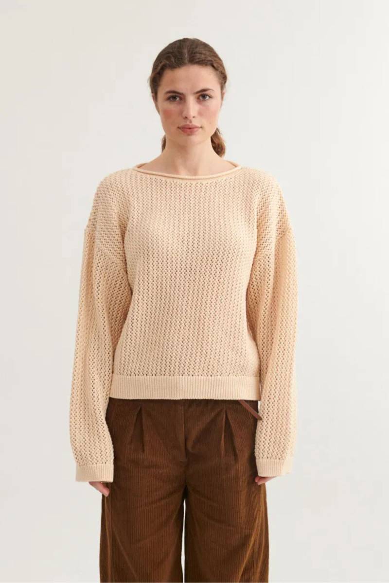 Strickpullover Tanja O-Neck Beige von Basic Apparel