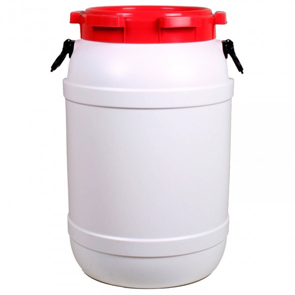 Basic Nature - Weithalstonne Rund - Schutzbox Gr 68,5 l weiß/rot von Basic Nature