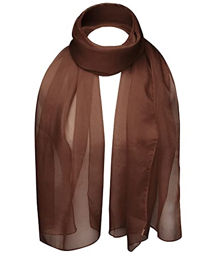 Basic Sense Chiffon Schal Sheer Soft Plain Neck Wrap für Frauen ordentlich genäht, Braun Basic Sense Chiffon Schal Sheer Soft Plain Neck Wrap für Frauen ordentlich genäht, Braun von Basic Sense