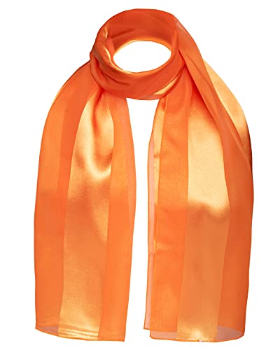 Classic Plain Shiny Schal Soft Silky Satin Chiffon Strip Fabric luxuriös Finishing Touch zu jedem Outfit (Orange) von Basic Sense