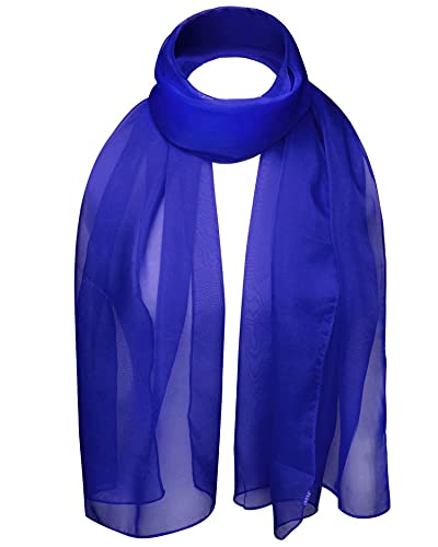 Cloud9Basic Leichter, weicher, klassischer, schlichter Chiffon-Schal aus durchsichtigem, halbopakem Stoff Damen Einheitsgröße Königsblau von Basic Sense