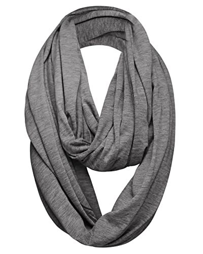 Unisex Jersey Circle Loop Infinity Plain Snood Schal Für Männer & Frauen, Tube Neck Warmer Soft 200g PREMIUM QUALITÄT 50% BAUMWOLLE Schals - 100% QUALITÄT GURANTEE (Grau) von Basic Sense