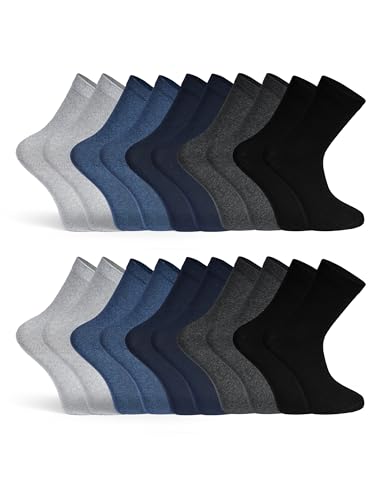 Basic Treasure 20 Paar Socken Herren 43-46, Soft Baumwolle, Blau, Herren und Damen, Socks Herren 43-46 für Business, Sport und Alltag von Basic Treasure