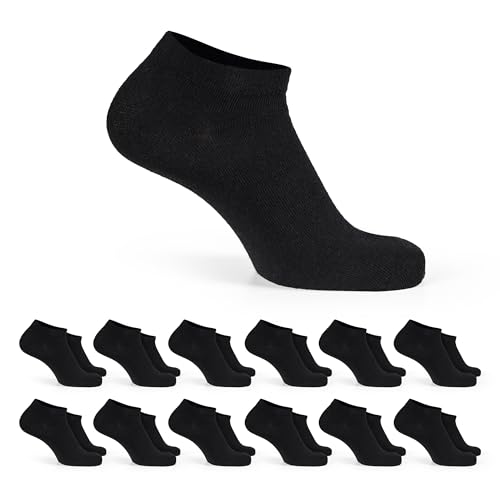 Basic Treasure 12 paar Baumwolle Sneaker Socken, Unisex, Schwarze und Weiße Sneaker Socken Herren und Damen von Basic Treasure