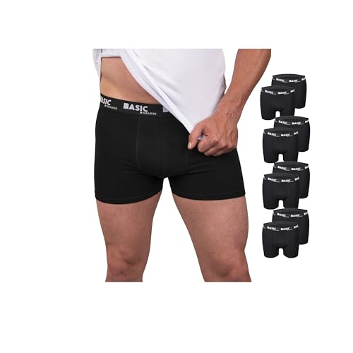 Basic Treasure 8 Paar Unterhosen Männer, Baumwolle Boxershorts Herren, Weiche Unterwäsche, Perfekte Passform (M, 8 Paar, Schwarz) von Basic Treasure