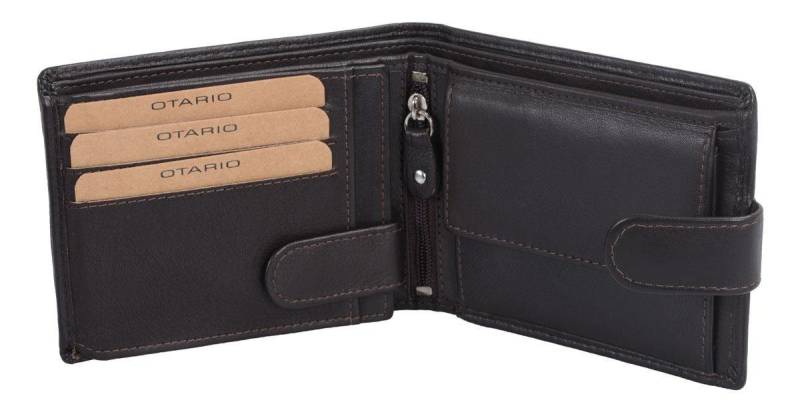 GlücksNugget Geldbörse Herrenbörse Herren Geldbörse Leder querformat, braun 12,5x10,5x2 cm von GlücksNugget