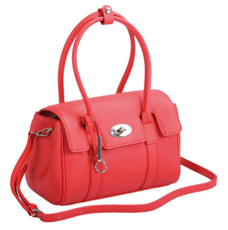 Basic Handtasche hochwertige Handtasche Kunstledertasche rot von Basic