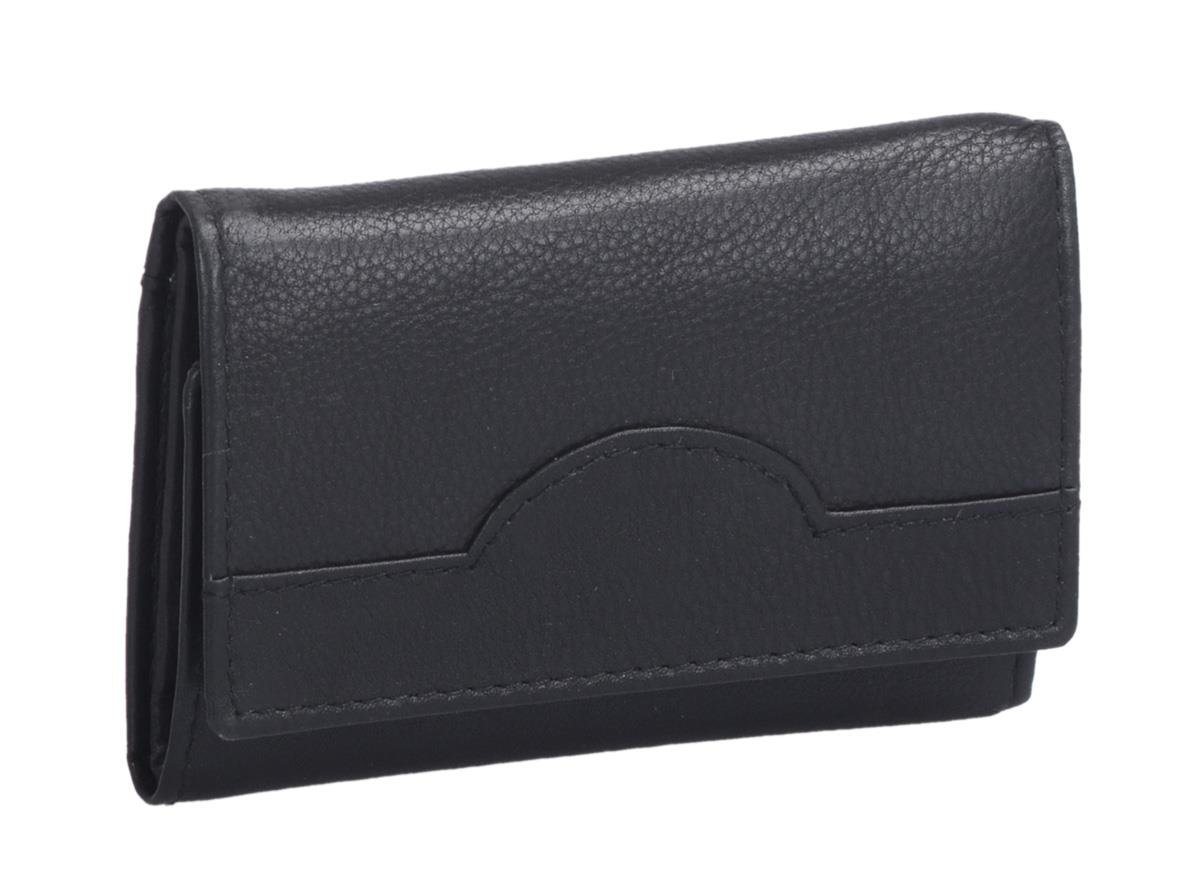 Basic Schlüsseltasche Hakenschlüsseltasche, Leder, mit vielen Fächern, schwarz von Basic
