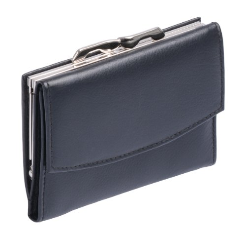 Damenknipsbörse BASIC in Echt-Leder, schwarz, 13x9x2,5cm von Basic
