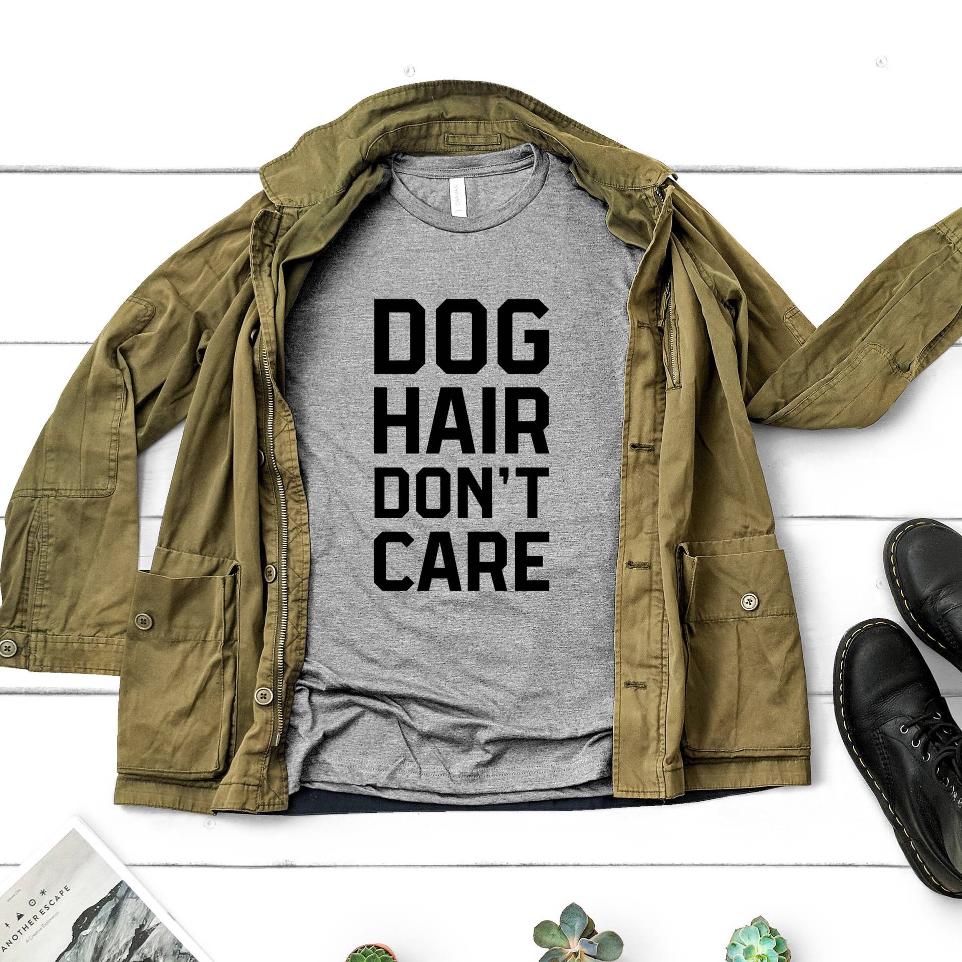 Hundehaar Don't Care Shirt | Unisex Kurzarm Mehrere Farboptionen Auf Bestellung von BasicBitchDesigns