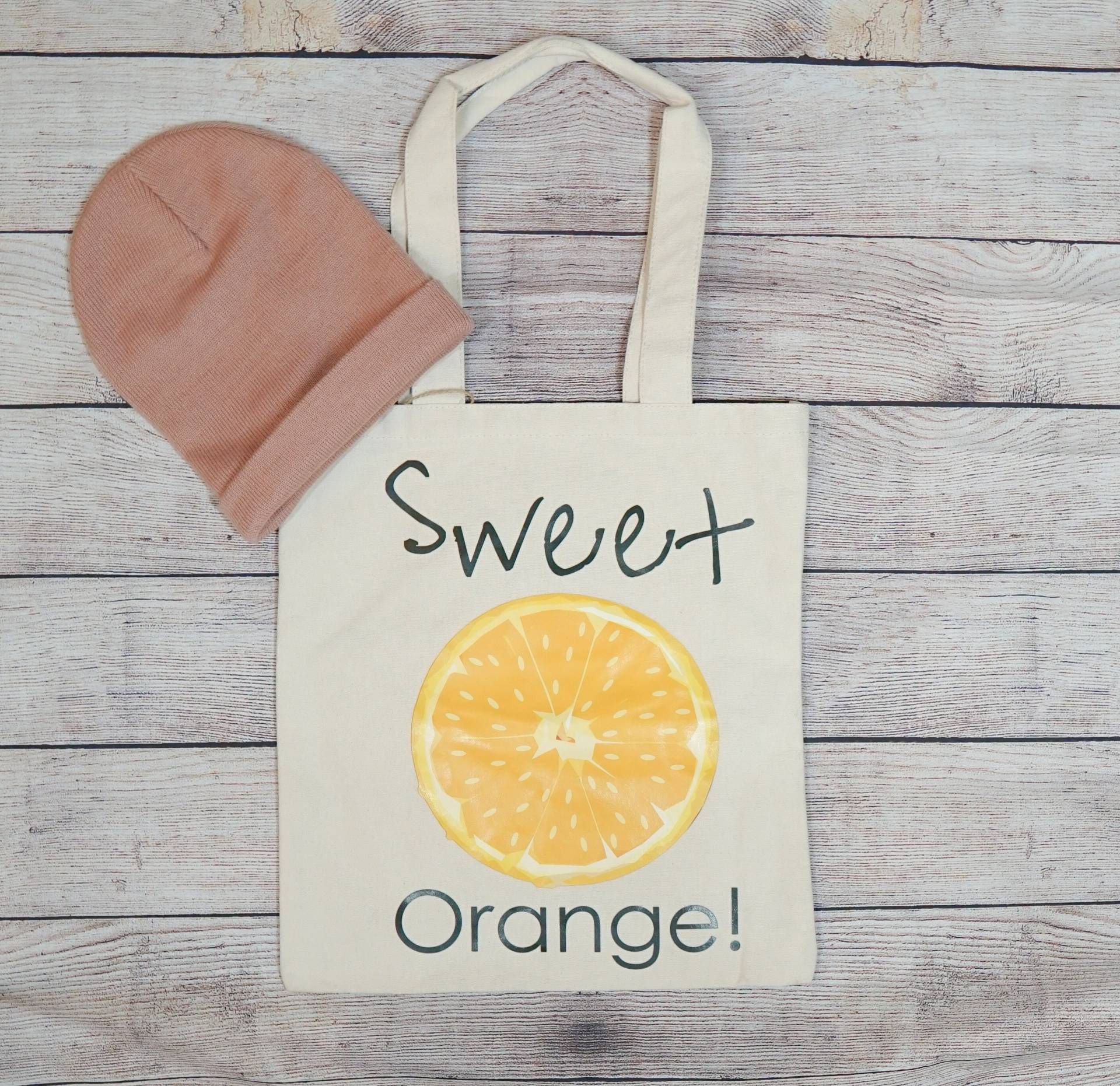 Süße Orange Bedruckte Öko-Leinwand-Einkaufstasche/Geschenk Für Sie/Selbstgeschenk/Zurück in Die Schule/Sommertasche von BasicBoxCo