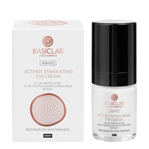 BasicLab Dermocosmetics Anti-Falten Augencreme | 18 ml | Nachtcreme, Für Männer und Frauen, Für Augenlider, Für reife Haut von BasicLab Dermocosmetics