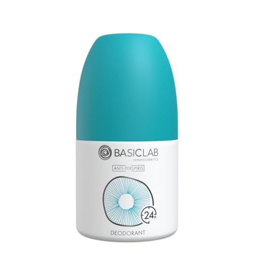 BasicLab Dermocosmetics 24-Stunden-Deodorant für Männer und Frauen | 60 ml | Spezielles Deodorant zum Schutz vor Schweiß und Geruch, hinterlässt keine Rückstände, neutraler Duft, für jedes Alter. von BasicLab Dermocosmetics