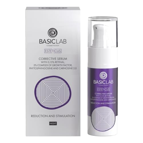 BasicLab Dermocosmetics BasicLab Korrigierendes Gesichtsserum mit Retinal | 30 ml | Anti-Falten, Anti-Akne, Nacht, Für Frauen von BasicLab Dermocosmetics