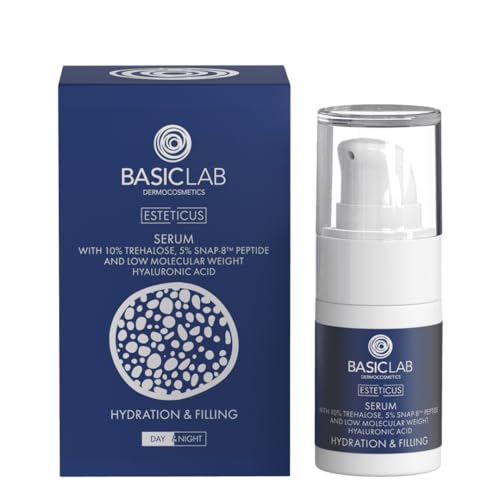 BasicLab Dermocosmetics Gesichtsserum mit Trehalose | 30 ml | Für Frauen und Männer, geeignet für den Einsatz Tag und Nacht. Feuchtigkeitsspendend, aufbauend, regeneriert Falten. von BasicLab Dermocosmetics