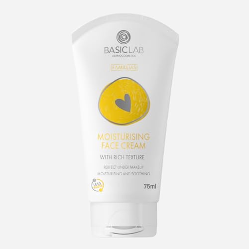 BasicLab Dermocosmetics Feuchtigkeitsspendende Gesichtscreme für trockene und empfindliche Haut | 75 ml | Für Erwachsene und Kinder, Für empfindliche normale Mischhaut, Gut unter Make-up von BasicLab Dermocosmetics