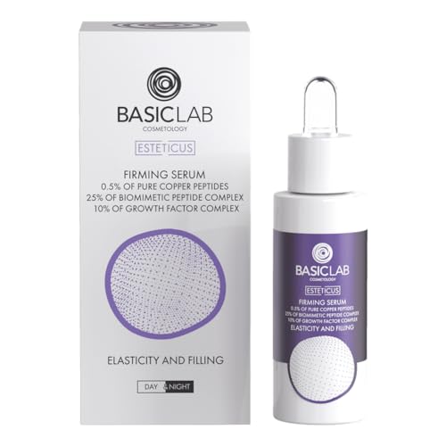 BasicLab Dermocosmetics Festigendes Serum mit Kupferpeptiden | 30 ml | Gesichtsserum, Für Frauen und Männer, Für jedes Alter, Anti-Falten-Serum, Rein mit Kupferpeptiden von BasicLab Dermocosmetics