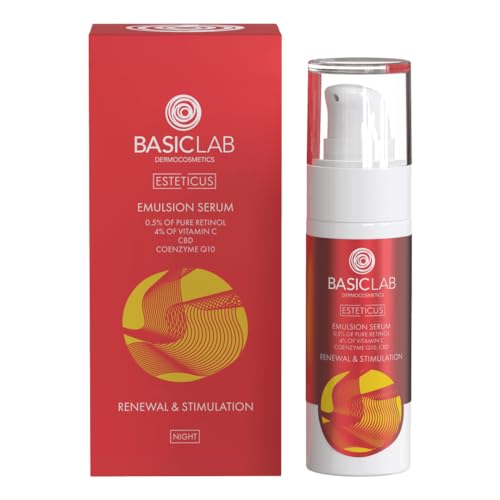 BasicLab Dermocosmetics BasicLab Gesichtsserum mit Retinol, Coenzym Q10 und Vitamin C | 30 ml | Anti-Falten Nachtserum für Frauen von BasicLab Dermocosmetics
