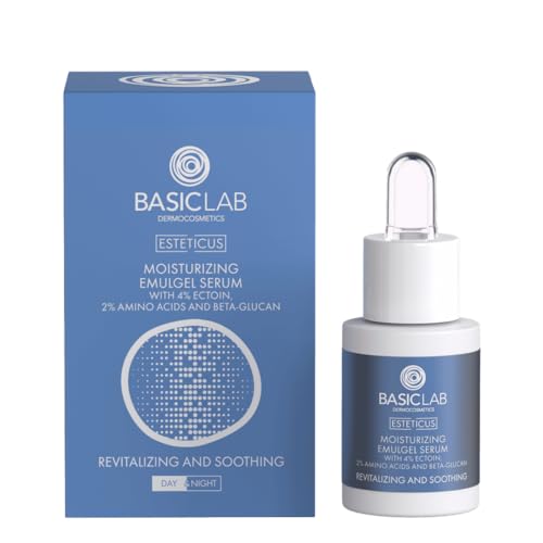 BasicLab Dermocosmetics Feuchtigkeitsspendendes Gesichtsserum mit Ektoine | 15 ml | Emu-Gel, Gel-Gesichtsserum für Frauen und Männer, geeignet für Tag & Nacht, spendet Feuchtigkeit von BasicLab Dermocosmetics