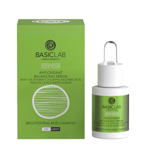 BasicLab Dermocosmetics Illuminierendes Gesichtsserum mit 15% Vitamin C | 15 ml | Spendet Feuchtigkeit, beruhigt Irritationen und entzündliche Veränderungen, Für Frauen und Männer von BasicLab Dermocosmetics