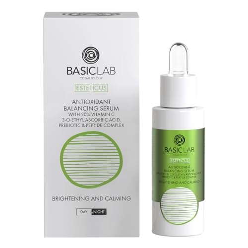 BasicLab Dermocosmetics Dermocosmetics Illuminierendes Gesichtsserum mit 20% Vitamin C | 30 ml | Spendet Feuchtigkeit, beruhigt Irritationen und entzündliche Veränderungen, Für Frauen und Männer von BasicLab Dermocosmetics