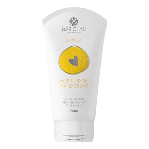 BasicLab Dermocosmetics Feuchtigkeitsspendende Handcreme | 75 ml | Für Erwachsene und Kinder, Für Frauen und Männer, Spendet Feuchtigkeit und regeneriert, Zieht schnell ein von BasicLab Dermocosmetics