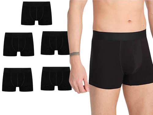 Basicbox Herren Trunk Boxershorts I Ergonomisch geschnitten I 5er Pack I verstärktes Gummibund I Ohne Kratzenden Zettel I I S-XXXL (DE/NL/SE/PL, Alphanumerisch, 3XL, schwarz) von Basicbox