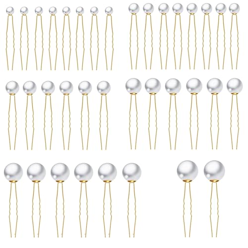 36 Stück Perlen Haarnadeln, BetterJonny 6 Größen U-förmige Braut Haarstyling Stecknadeln Gold Bobby Pins für Hochzeitsfeier Frauen Mädchen Braut Brautjungfer 36 Stück Perlen Haarnadeln, BetterJonny 6 Größen U-förmige Braut Haarstyling Stecknadeln Gold Bobby Pins für Hochzeitsfeier Frauen Mädchen Braut Brautjungfer von Basicon
