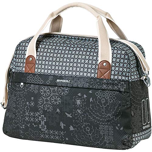 Basil Schultertasche Boheme Carry All m. Reißverschluss 18L Charcoal+Flicken von Basil+TipTop