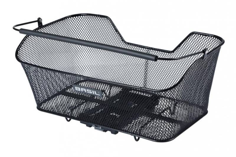 Basil Fahrradkorb Basil Hinterradkorb Base XL MIK - schwarzer, engmaschiger Stahlkorb, a von Basil