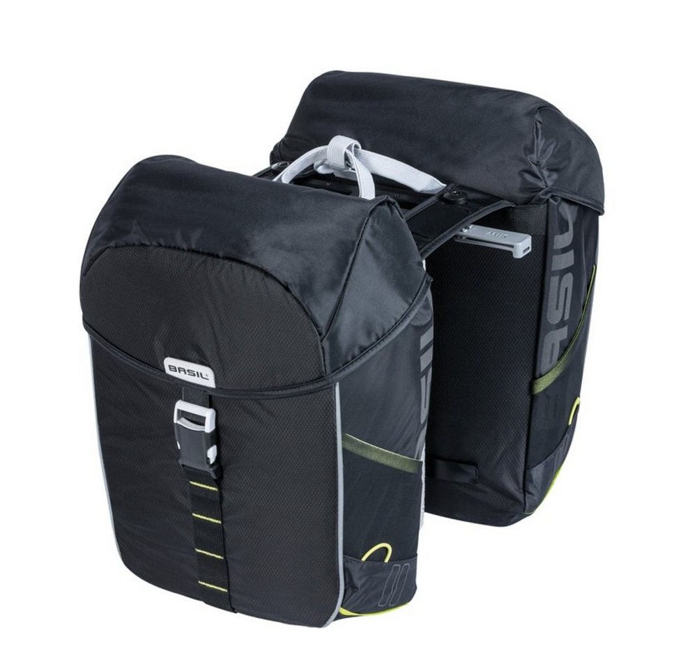 Basil Fahrradkorb Doppelpacktasche Mik Miles black lime,wasserdicht, 37 Ltr. 34x16x43 von Basil