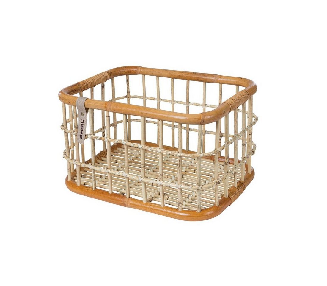 Basil Fahrradkorb Fahrradkorb Green Life Rattan L 46x35x28cm, natur braun, weitmaschig von Basil