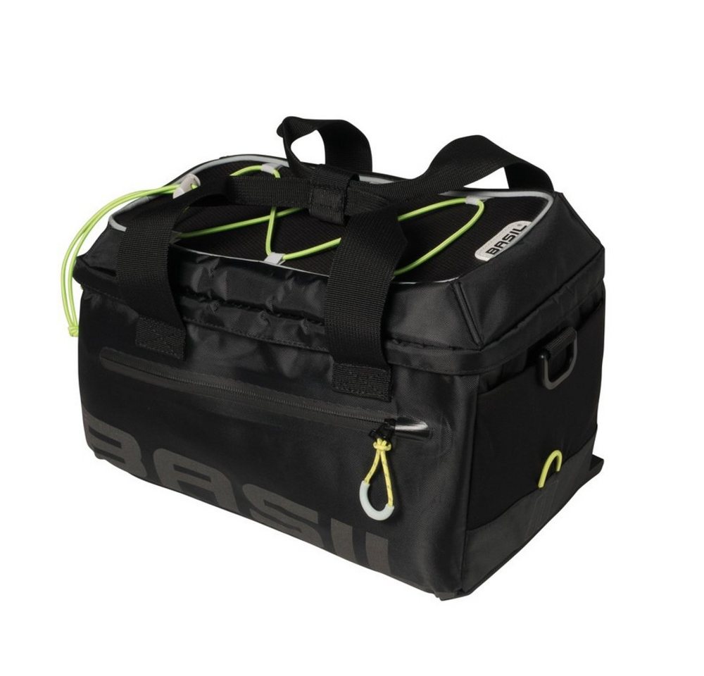 Basil Fahrradkorb Gepäckträgertasche Miles black lime,wasserdicht, 7 Ltr. von Basil