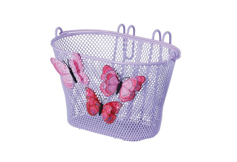 Basil Fahrradkorb Vorderrad-Kinderkorb "Jasmin" Schmetterling, 20 x 28 x 19 cm, engmasch von Basil