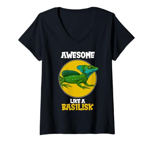 Damen Basilisken Awesome like a Basilisk T-Shirt mit V-Ausschnitt von Basilisken Basilisk Tier Shop