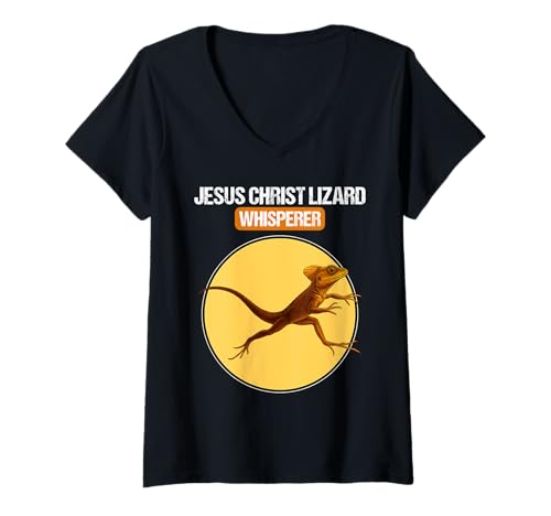 Damen Basilisken Basilisk T-Shirt mit V-Ausschnitt von Basilisken Basilisk Tier Shop