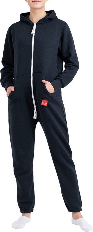 Basisstoff Jumpsuit Damen Jumpsuit Overall Onesie Einteiler Hausanzug Baumwolle von Basisstoff