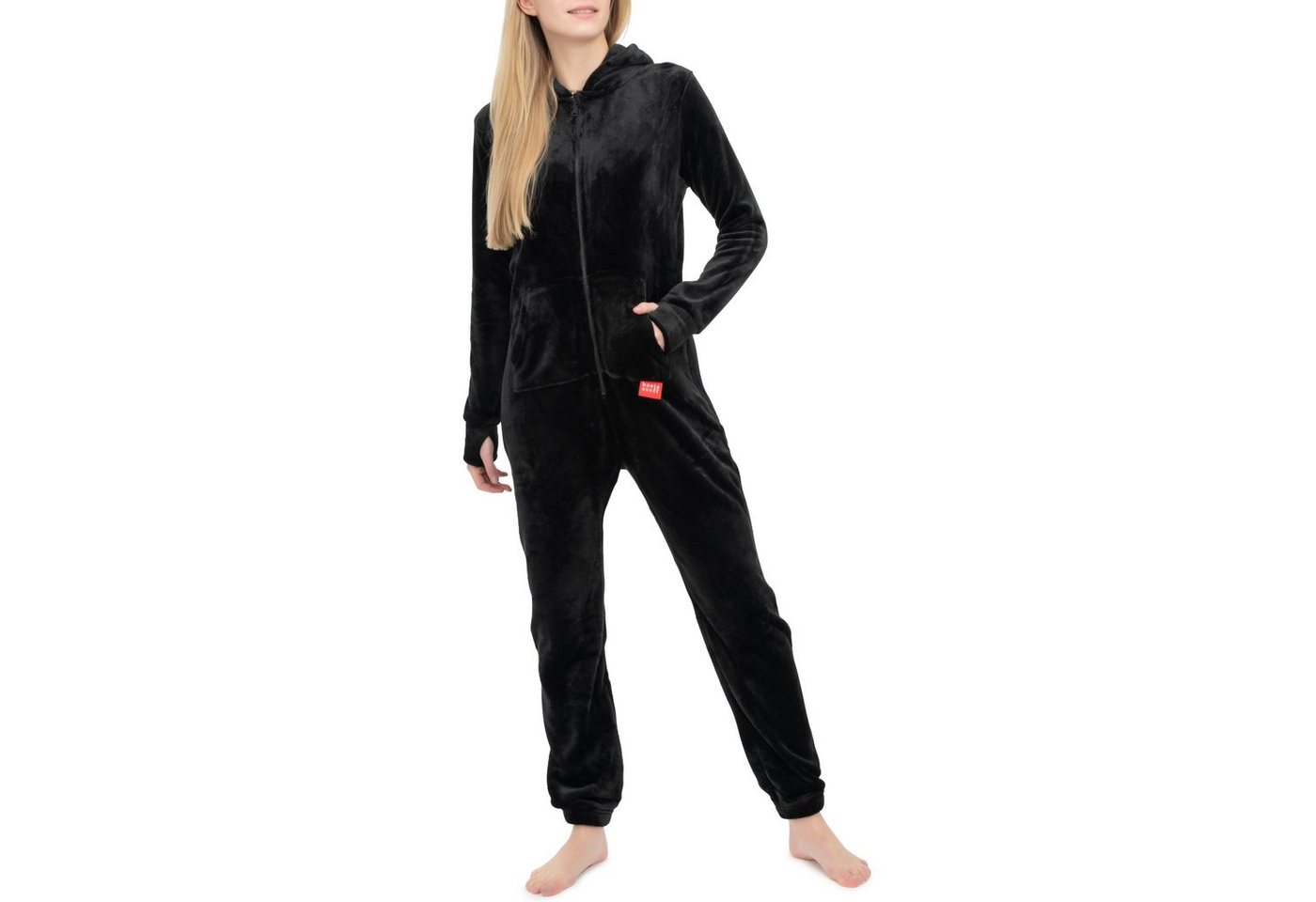 Basisstoff Jumpsuit Kitten Damen Jumpsuit Teddy Fleece Einteiler Overall von Basisstoff