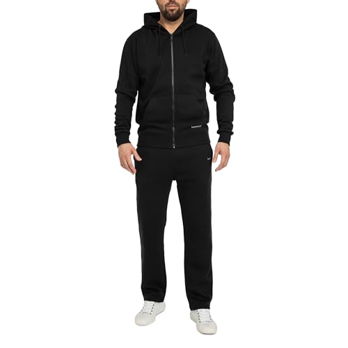 Basisstoff Laufkumpel Herren Jogging Anzug Schwarz Straight Leg Gr. XXL von Basisstoff