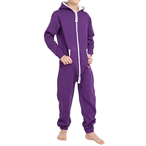 Basisstoff Yuppie Kinder Jumpsuit Jungen Mädchen Overall Lila Gr. 122-128 von Basisstoff