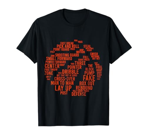 Basketball Begriffe Motivations T-Shirt für Herren Basketball-Enthusiasten, Schwarz, S von Basketball Begriffe Motivations