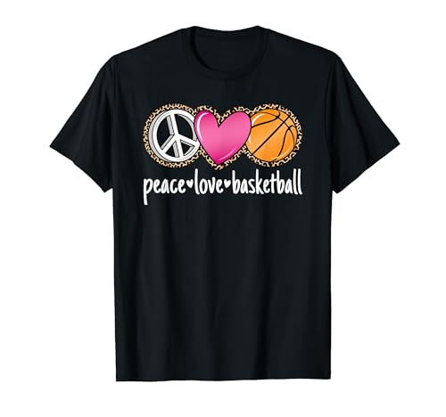 Peace Love Basketball Frauen Mädchen Basketballspielerin T-Shirt von Basketball Bekleidung Damen Mädchen Kinder