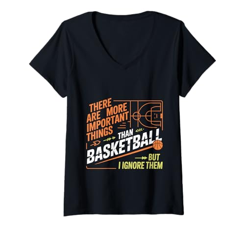 Damen I Ignore Things More Important Than Basketball - T-Shirt mit V-Ausschnitt Damen I Ignore Things More Important Than Basketball - T-Shirt mit V-Ausschnitt von Basketball -Besessenheit Humor Lebensstil