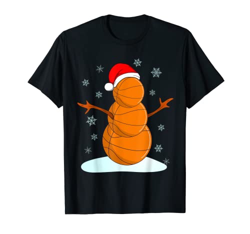 Lustige Weihnachtsgeschenke für Jungen Mädchen Schneemann Basketball T-Shirt von Basketball Christmas Gifts Outfits